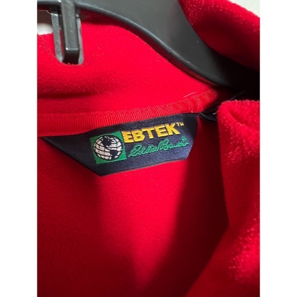 Vintage Ebtek Eddie Bauer quarter zip fleece red size L - Picture 3 of 5
